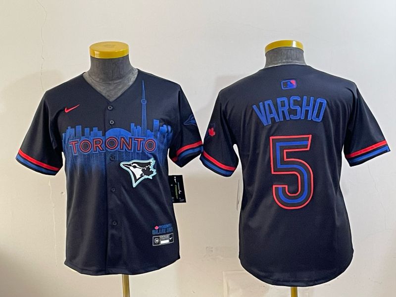 Youth 2025 Nike Toronto Blue Jays #5 Varsho Blue Game MLB Jersey 05->youth mlb jersey->Youth Jersey